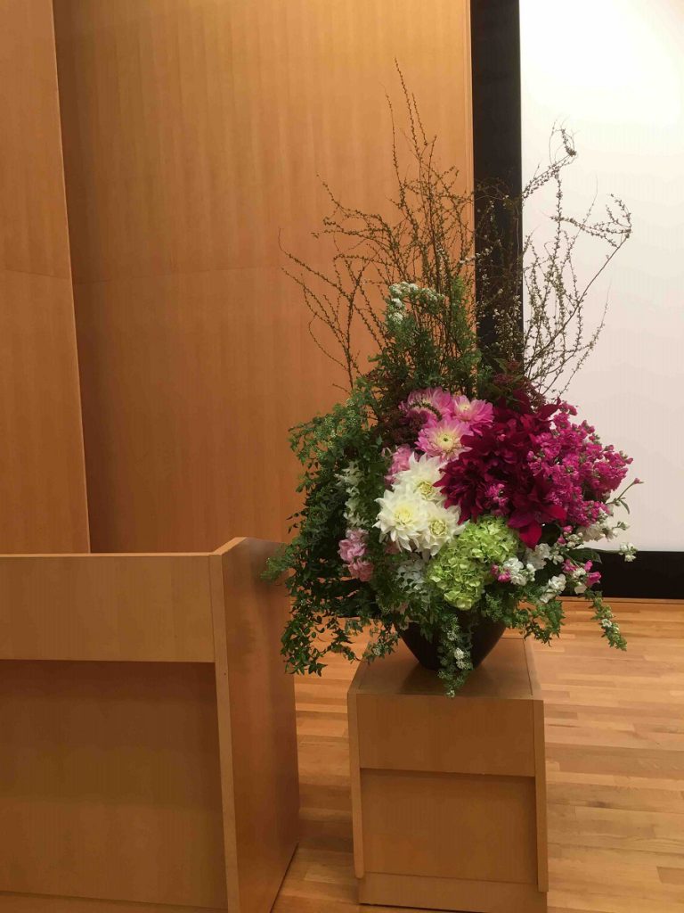 講演会の花